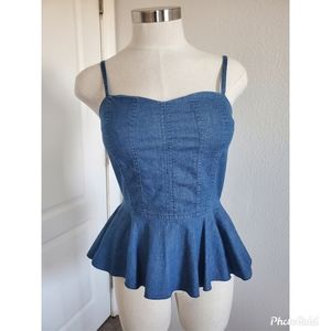 Denim peplum top